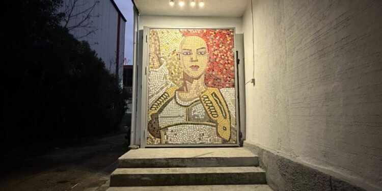 Instalacioni i gruas pa flokë në fasadën e Muzeut Kombëtar vendoset në Arkivin Qendror të Filmit